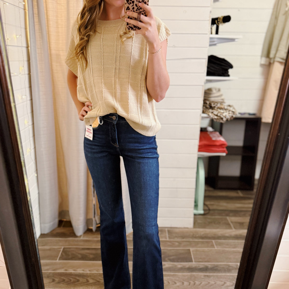 RISEN Full Size Mid-Rise Tummy Control Straight Jeans