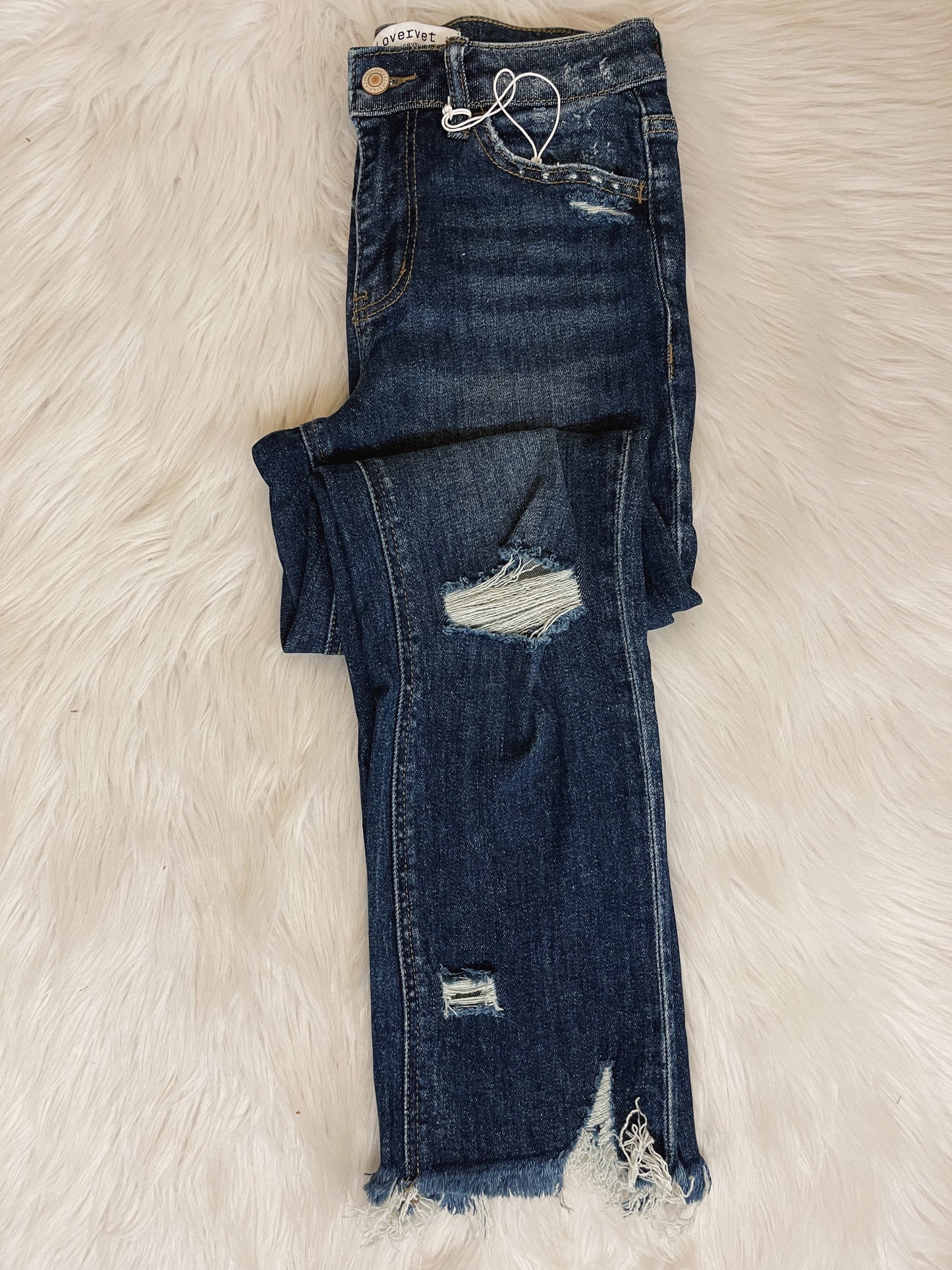 Caroline Highrise Straight Cropped Jeans
