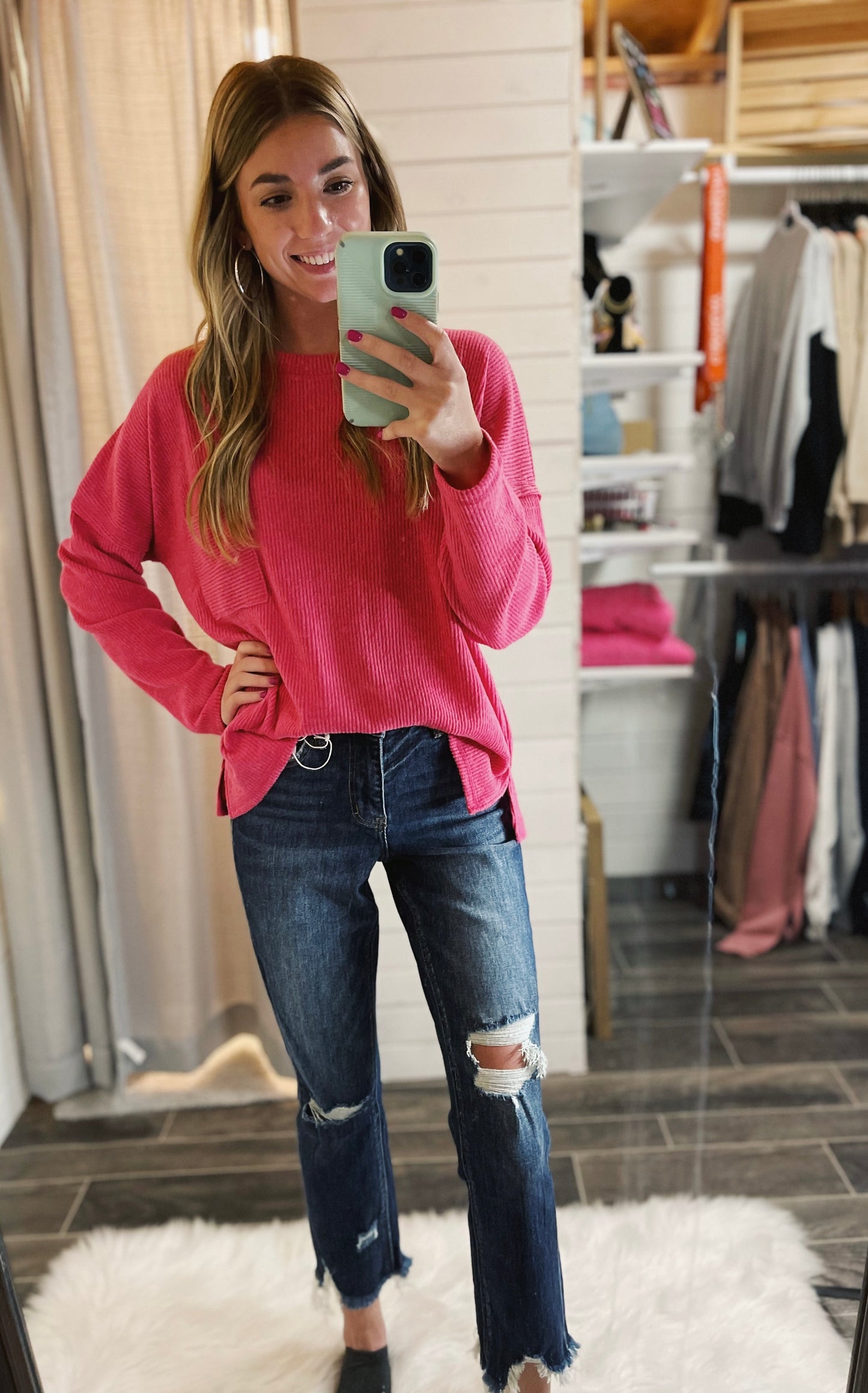 Caroline Highrise Straight Cropped Jeans