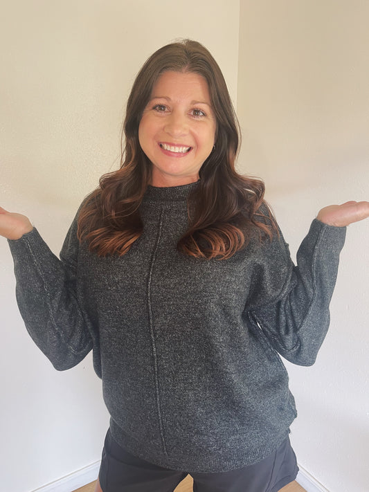 Zenana Oversized Sweater - Charcoal
