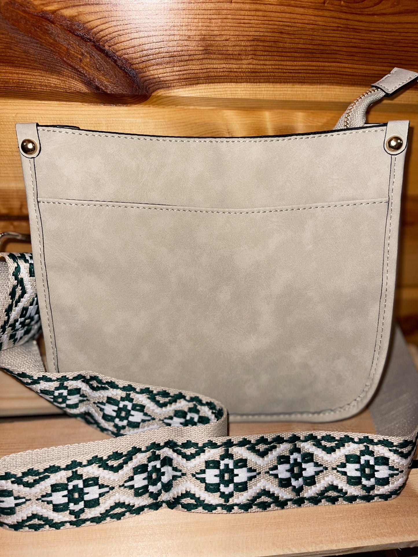 Off White Crossbody Purse With Guitar Strap